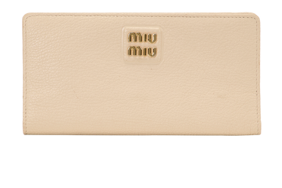 Miu Miu Madras Bifold Wallet, &pound;180, Accessories, Cream, Leather, Front view
